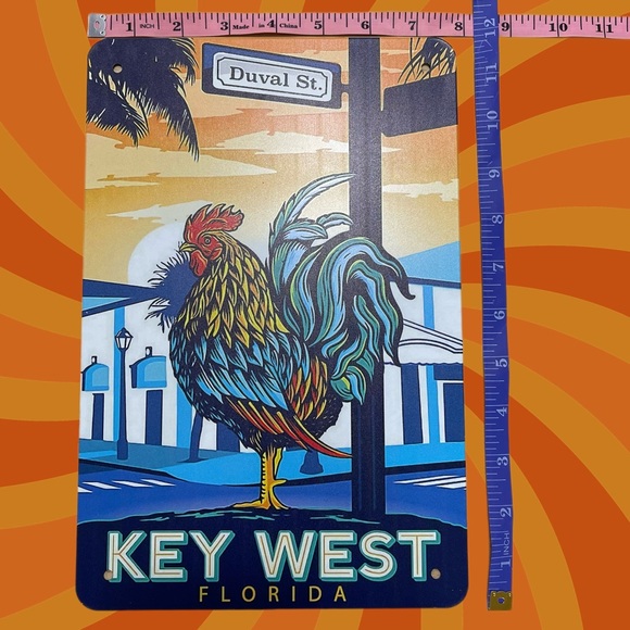 Duval St., Key West Florida Rooster Metal Sign - Chicken, Vintage, Retro, Travel - Picture 3 of 3